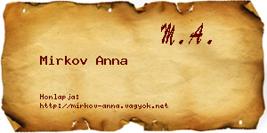 Mirkov Anna névjegykártya